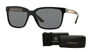 Versace VE4307 GB1/87 58M Black/Grey Square Sunglasses For Men+FREE Complimentary Eyewear Care Kit