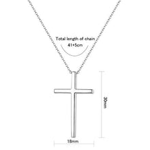 Load image into Gallery viewer, Fansilver S925 Sterling Silver Cross Dangle Drop Stud Earrings 925 Sterling Silver Cross Necklaces For Women 14K Gold Plated Tiny Pendant Necklace
