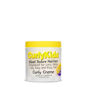 CurlyKids Mixed Hair HairCare Set Super Detangling Shampoo 8.0 Ounce, Conditioner 8.0 Ounce, Spray 6.0 Ounce, Curly Crème Conditioner 6.0 Ounce - 4-Pack