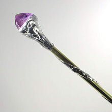 Load image into Gallery viewer, Amethyst Crystal Soldered Brass Wand
