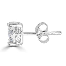 Load image into Gallery viewer, 1/2Ct Diamond Stud Earrings Set in Sterling Silver
