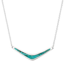 Load image into Gallery viewer, Silpada &#39;Reversible Boomerang&#39; Compressed Turquoise Necklace in Sterling Silver
