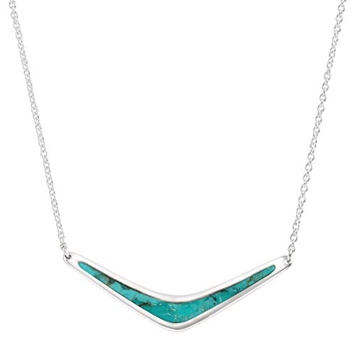 Silpada 'Reversible Boomerang' Compressed Turquoise Necklace in Sterling Silver