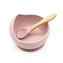 Load image into Gallery viewer, Ali Essence 100% BPA Free Silicone Suction Baby Bowl and Spoon, 2 PC Food Grade Safe Suction Baby Feeding Set with Spoon for Babies Kids Toddlers - First Stage Self Feeding (Pink)
