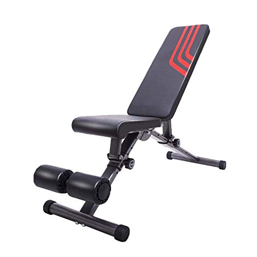 Adjustable Weight Bench Upgrade Utility Full Body Exercise Workout Bench Flat/Incline/Decline Bench Press for Home Gym Black