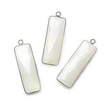 Load image into Gallery viewer, 31x11mm Black Gold Bezel White Moonstone Bar 1 Ring Pendant 1 Piece
