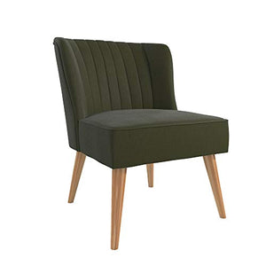 Novogratz Brittany Upholstered Accent, Green Linen Chair