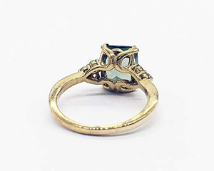 Green Tourmaline Ring - Statement Ring - Gold Ring - Engagement Ring - Rectangle Ring - Cocktail Ring - Gemstone Ring
