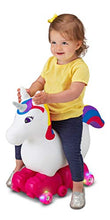 Load image into Gallery viewer, Kid Trax Silly Skaters Unicorn Toddler Foot to Floor Ride On Toy, Kids 1-3 Years Old, Soft and Inflatable, Single Rider, Light Up LED Rollerskates, White (KT1590)
