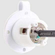 Load image into Gallery viewer, 15A Weatherproof Outdoor Power Outlet by Journeyman-Pro 15 Amp 125 Volt NEMA 5-15R Receptacle Kit with Integrated 20&quot; Extension Cord + Waterproof Rubber Cover (GCR1-WHITE)
