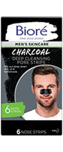 Load image into Gallery viewer, Bioré Men's Blackhead Remover Pore Strips, Charcoal Deep Cleansing Nose Strips for Blackhead Removal on Oily Skin, with Natural Charcoal for Instant Blackhead Removal and Pore Unclogging, 6 Count
