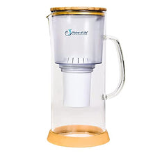 Load image into Gallery viewer, Pitcher of Life - Glass Alkaline Water Filter Pitcher with Bamboo Lid Stainless Steel Underside - Super Alkaline Water Filter Pitcher - Premium Water Purifier and Alkalizer - by LIFE IONIZER
