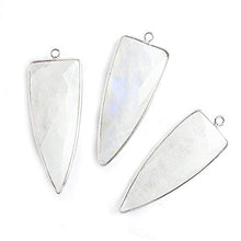 Load image into Gallery viewer, 42x16mm Silver .925 Bezel Rainbow Moonstone Point 1 Ring Pendant 1 Piece
