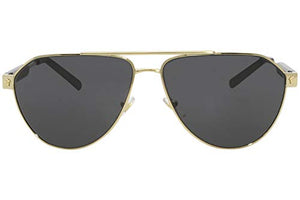 Versace Man Sunglasses, Gold Lenses Steel Frame, 62mm