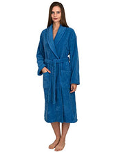 Load image into Gallery viewer, TowelSelections Organic Turkish Cotton Bathrobe Terry Shawl Robe for Women Small/Medium Campanula
