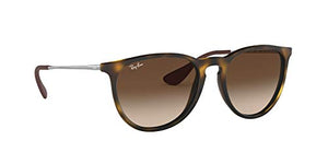 Ray-Ban Women's RB4171 Erika Sunglasses, Dark Rubber Tortoise/Brown Gradient, 54 mm