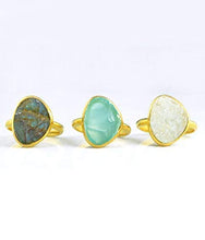 Load image into Gallery viewer, Rough Green Tourmaline Ring, Bezel Set Ring, Vermeil Gold or Sterling Silver
