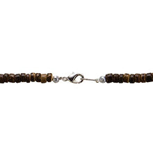 Load image into Gallery viewer, BlueRica Wood Surfboard Pendant on Brown Coconut Beads Necklace
