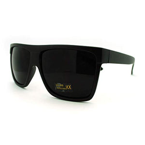 SUPER Dark Black Lens Sunglasses Flat Top Square Oversized Mob Style