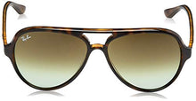 Load image into Gallery viewer, Ray-Ban RB4125 Cats 5000 Aviator Sunglasses, Light Havana/Green Gradient Brown, 59 mm
