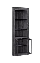 Load image into Gallery viewer, Home Source Bar Cabinet Bookshelf with Glass Doors in Chocolate Finish
