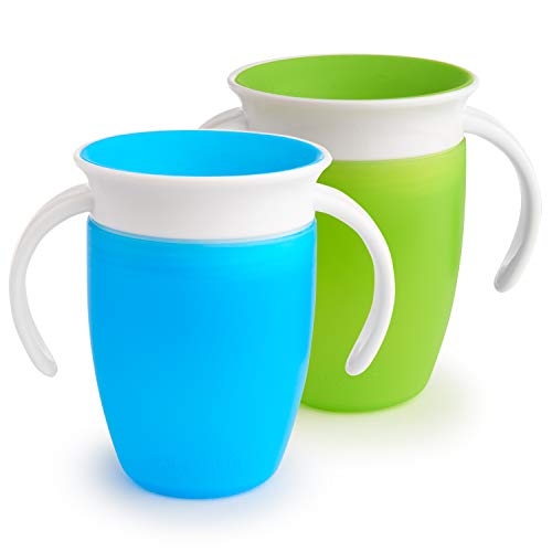 Munchkin Miracle 360 Trainer Cup, Green/Blue, 7 Oz, 2 Count