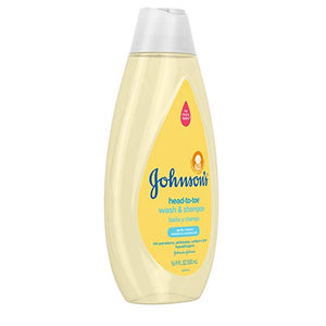 Johnson's Head-to-Toe Gentle Tear-Free Baby & Newborn Wash & Shampoo, Sulfate-, Paraben- Phthalate- & Dye-Free, Hypoallergenic Wash for Sensitive Skin & Hair, 3 x 16.9 fl. Oz (Amazon Exclusive)