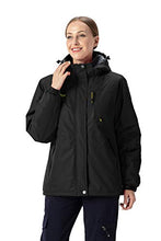 Load image into Gallery viewer, YSENTO Women&#39;s Fleece Ski Jacket Waterproof Windproof Mountain Raincoat Warm Snow Jacket Black Size M
