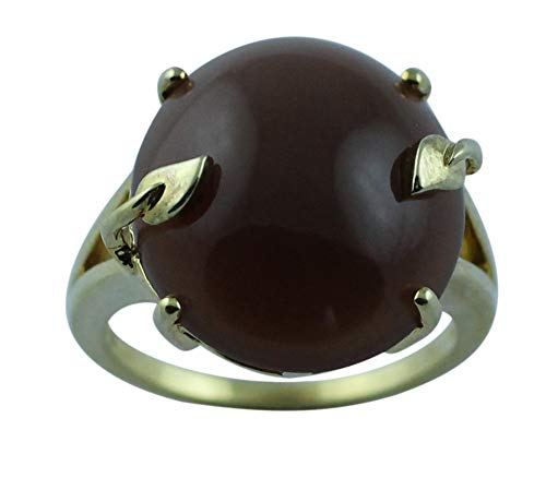 Carillon Certified Chocolate Moonstone Natural Gemstone OVAL Shape Engagement Ring 925 Sterling Silver Jewelry For Women for Men