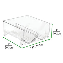Load image into Gallery viewer, mDesign Plastic Free-Standing Wine Rack Storage Organizer for Kitchen Countertops, Table Top, Pantry, Fridge - Holds Wine, Beer, Pop/Soda, Water Bottles - Stackable, 2 Bottles - Clear
