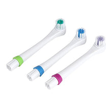 Load image into Gallery viewer, Electric Toothbrush Battery Power Round Brush Head Travel Electronic Whitening Cleaning Tooth Oral Care 3 Replacement heads(Green)
