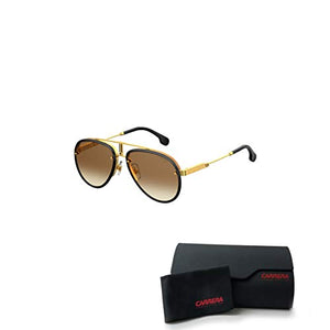 Carrera Glory 02M2/86 58M Black Gold/Black Brown Green Aviator Sunglasses For Men For Women+FREE Complimentary Eyewear Care Kit