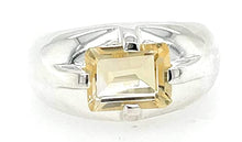 Load image into Gallery viewer, Natural 2ct Golden Citrine 925 Solid Sterling Silver Unisex Ring Size 6, 7, 8, 9
