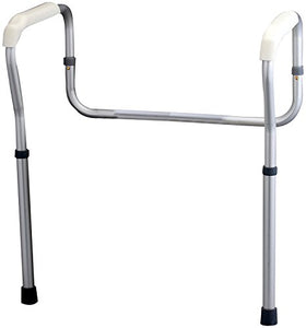 NOVA Medical Products Toilet Rails & Frame, Handrails for Toilet Seat, Safety Support Frame for Bathroom Toilet, Quick and Easy Installation, Grey (8200-R)