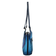 Load image into Gallery viewer, Anna by Anuschka womens Anna Anuschka, Handpainted Medium Hobo, Denim Paisley Floral Satchel Handbag Genuine Leather, Denim Paisley Floral, One Size US
