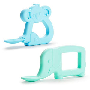 Munchkin The Baby Toon Silicone Teether Spoon, 2 Pack, Elephant/Koala (As Seen On Shark Tank)