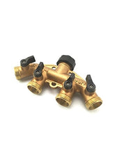 Load image into Gallery viewer, SOMMERLAND Heavy Duty Brass 4 Way Garden Hose Shut Off Connector (Brass Overmold-1PK)
