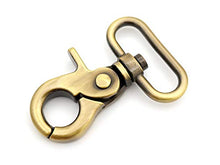 Load image into Gallery viewer, CRAFTMEmore All Sizes Swivel Trigger Snap Hook Metal Lobster Claw Clasps Purse Clips Accessories Quality Finish 2PCS (1 Inch, Brushed Brass)
