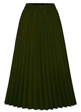 Load image into Gallery viewer, CHARTOU Womens Chic Elastic High Waisted A Line Leopard Print Pleated Shirring Midi-Long Skirt (Rust, X-Small)
