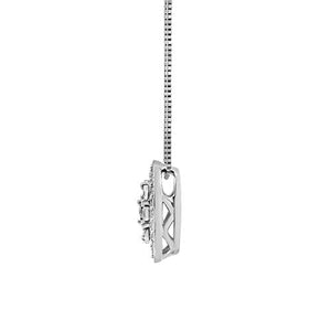 1/2 Carat Diamond, 925 Sterling Silver Prong Set Round-Cut Diamond Cushion Halo Pendant Necklace (I-J, I2-I3) by La4ve Diamonds| Real Diamond Jewelry for Women| Gift box included