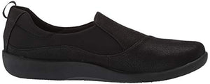 Clarks Women's CloudSteppers Sillian Paz Slip-On Loafer, Black Synthetic Nubuck, 8 M US