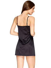 Load image into Gallery viewer, Ilusion 2077 - Women's Satin Mini Dress Slip - Black, Medium
