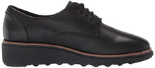 Load image into Gallery viewer, Clarks womens Sharon Noel Oxford, Black Leather W/ Dark Tan Welt, 7.5 US
