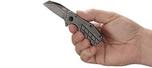 Load image into Gallery viewer, CRKT Razelcliffe Folding Pocket Knife: Compact EDC Straight Edge Utility Knife with Stainless Steel Chisel Blade and Framelock Handle - Black Stonewash 4021
