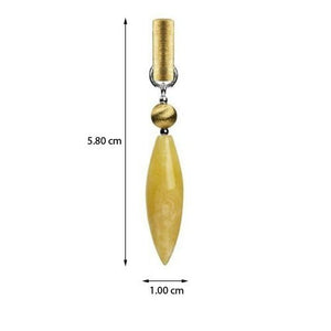 Butterscotch Amber Gold Plated Sterling Silver French Collection Slim Pendant Necklace Chain 18"