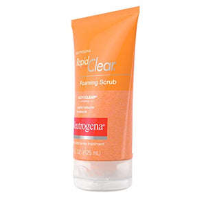 Neutrogena Rapid Clear Foaming Exfoliating Facial Scrub with Salicylic Acid Acne Medicine For Breakouts and Acne-Prone Skin, 4.2 fl. oz