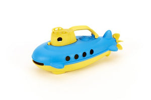 Green Toys Submarine in Yellow & blue - BPA Free, Phthalate Free, Bath Toy with Spinning Rear Propeller. Safe Toys for Toddlers, Babies