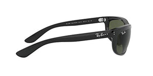 Ray-Ban Men's RB4089 Balorama Rectangular Sunglasses, Black/Green, 62 mm