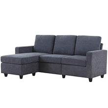 Load image into Gallery viewer, HONBAY Convertible Sectional Sofa Couch, L-Shaped Couch with Modern Linen Fabric for Small Space Dark Grey
