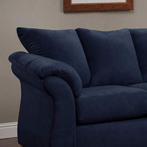 Roundhill Furniture Aruca Navy Blue Microfiber Pillow Back Sofas,